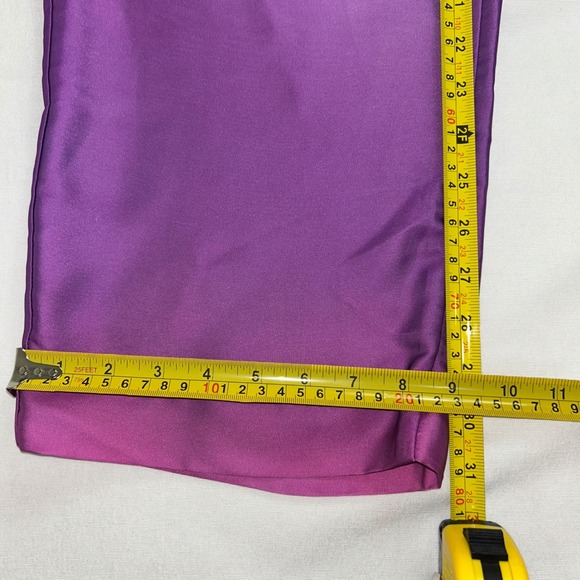Zara Ombre Satin Pants High Waist Wide Leg Flowy Mint Purple Side Zip XS NWT - Picture 6 of 15